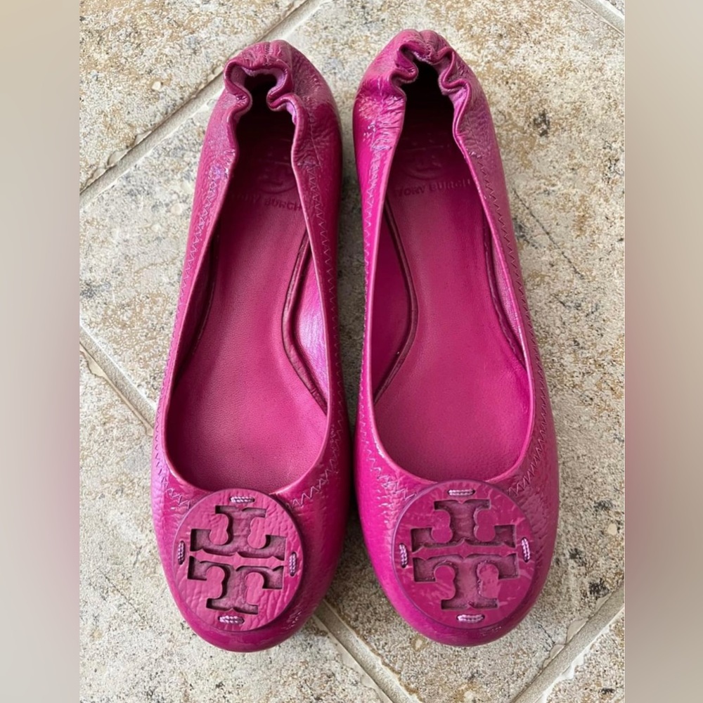 Tory Burch “Reva” flats in pink, size 7.5